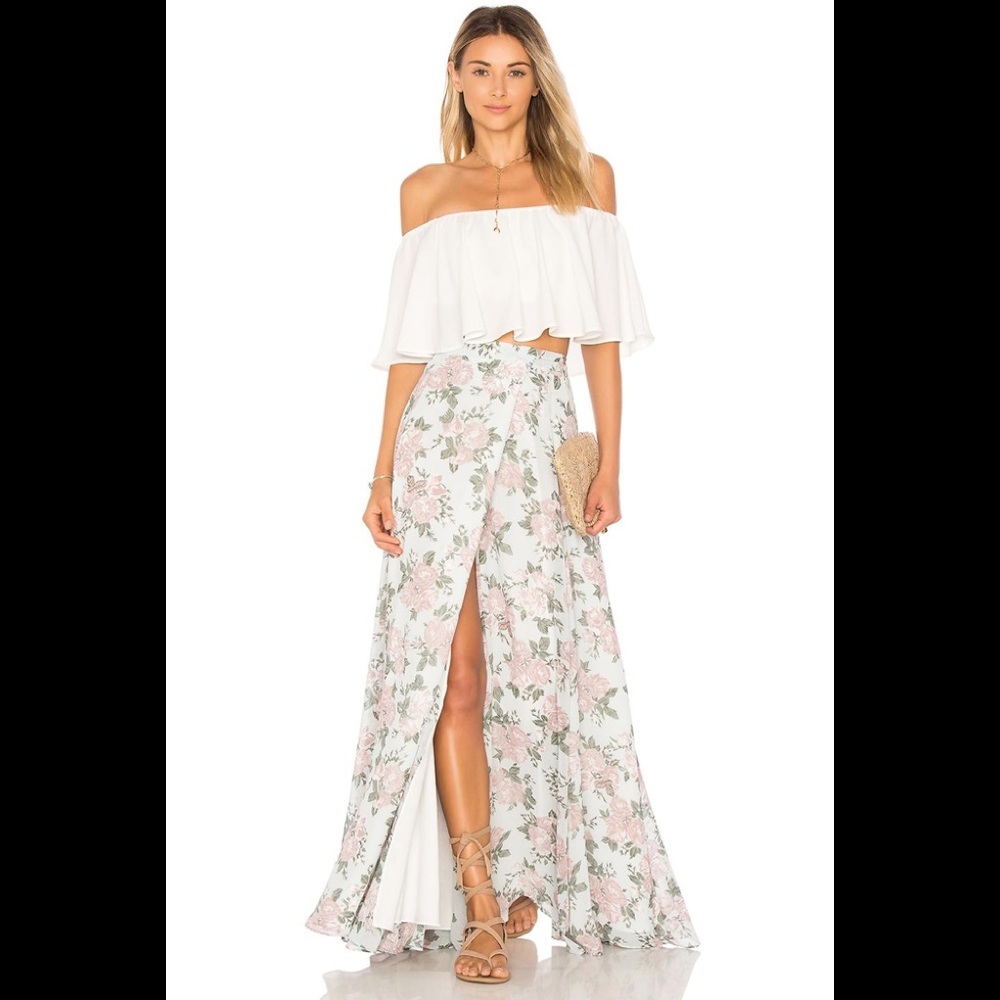 X Revolve Hydra Skirt in Sea Foam Flore